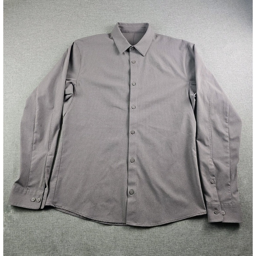 Lululemon Shirt Mens Medium Light Purple Long Sleeve Button-Up Live In Practice